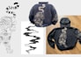 hand draw original custom artwork on a piece of clothing